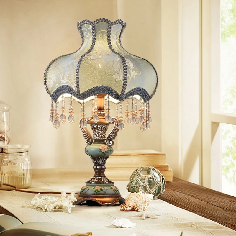 Victorian Elegance Blue Table Lamp