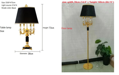 Black Crystal Table/Floor Lamp